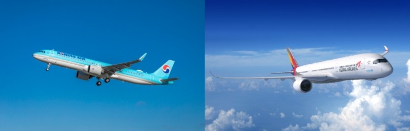 Korean Air & Asiana Airlines / Photo courtesy of each company