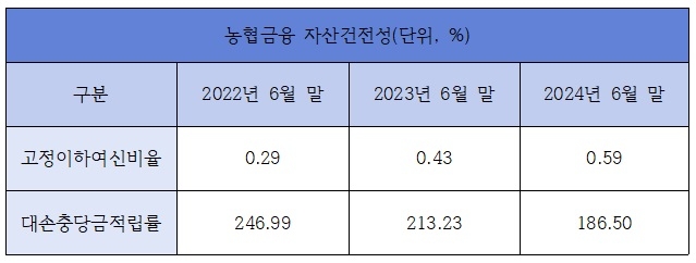 농협금융지주 자산건전성 /자료제공=농협금융지주