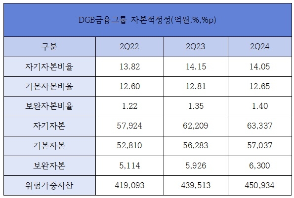 DGB금융그룹 자본적정성 /자료제공=DGB금융그룹