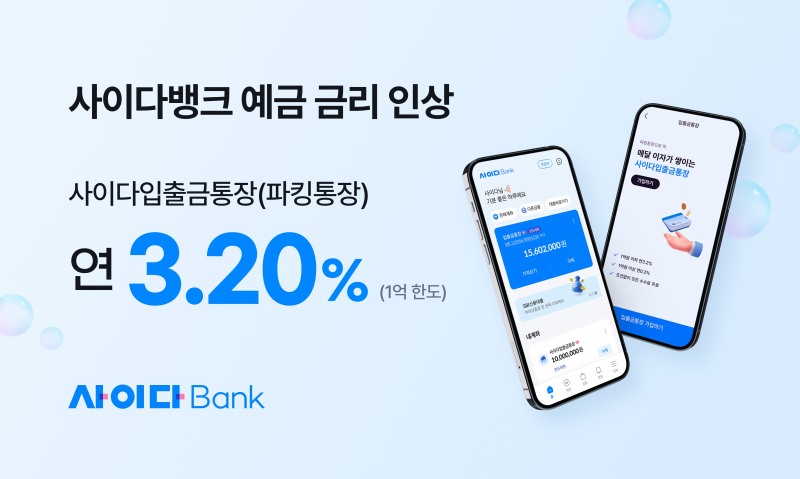SBI저축은행이 지난 7일 사이다입출금통장(파킹통장)의 금리를 0.3%p 인상했다고 9일 밝혔다./사진 제공 = SBI저축은행