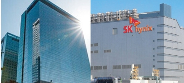 Samsung Electronics' Seocho office building (left) and Hynix's Icheon headquarters (right) / Photo from each company