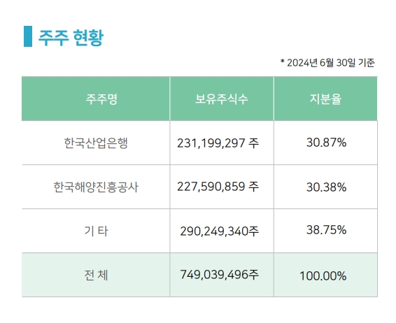 HMM 지분구조. /사진=HMM IR자료