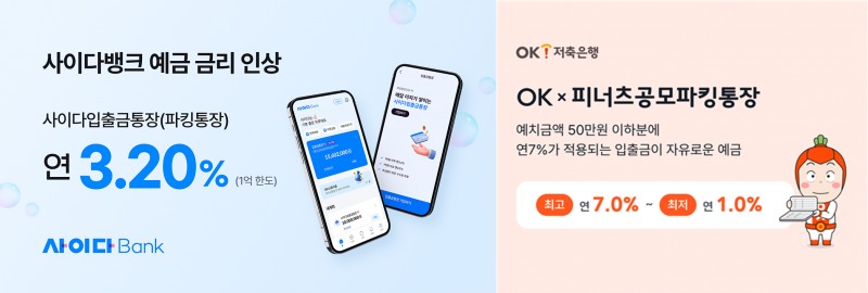 저축은행들이 예금 유치를 위해 상품 금리 인상과 고금리 상품 출시 등의 전략을 펼치고 있다./사진 제공 = 각 사