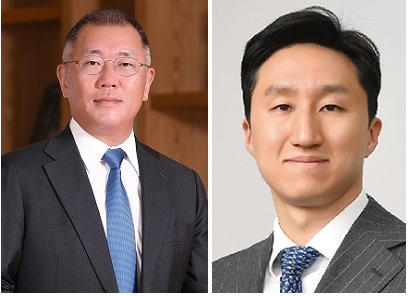 정의선 현대차 회장(왼쪽)과 정기선 HD현대 부회장