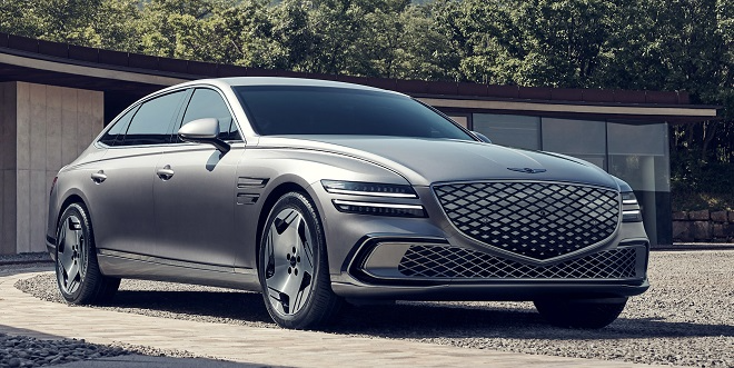 제네시스 G80 전기차 부분변경 출시...용량 키운 SK 배터리 장착