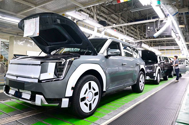 기아 오토랜드 광명 EV9 생산라인. 사진제공=기아