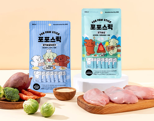 농협경제지주, 국내산 닭가슴살로 강아지 간식 '포포스틱' 출시