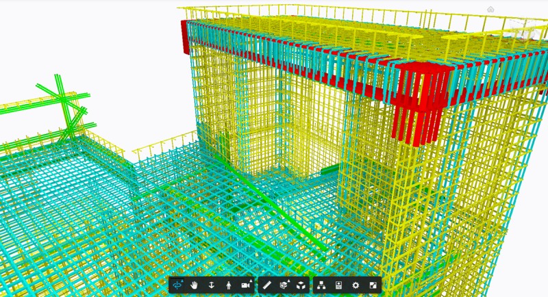 스마트체커를 활용한 BIM 기반 철근관리 모습 / 사진제공=코오롱글로벌
