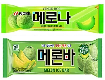 빙그레 메로나, 서주 메론바. /사진=각 사