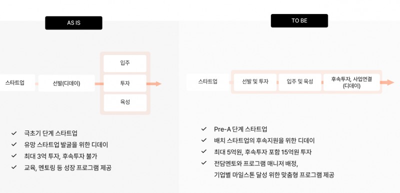 디캠프 배치 프로그램 개편안 / 자료 = 디캠프