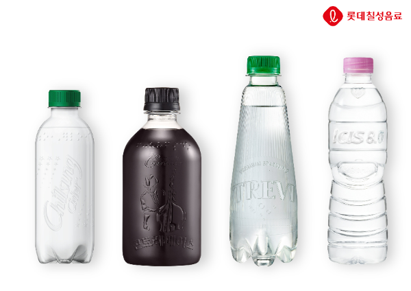 롯데칠성음료 무라벨 제품들. /사진=롯데칠성음료