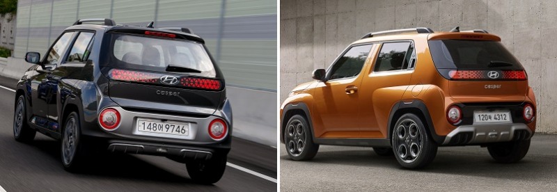 캐스퍼 초기형(왼쪽)과 페이스리프트