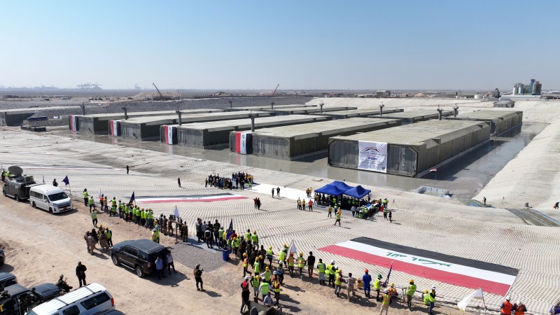 이라크 침매터널 함체구조물 주수 기념식 행사 현장 / 사진제공=대우건설