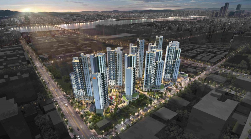 e편한세상 당산 리버파크 단지 조감도./사진제공=DL이앤씨