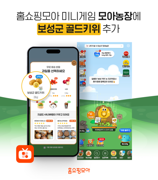 홈쇼핑모아 미니게임 모아농장에 보성군 골드키위가 추가됐다. /사진제공=홈쇼핑모아