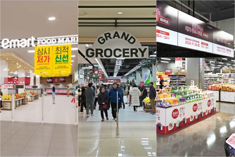 최근 이마트와 롯데마트 홈플러스가 그로서리 특화 점포를 잇달아 선보이고 있다. /사진제공=이마트, 롯데마트, 홈플러스
