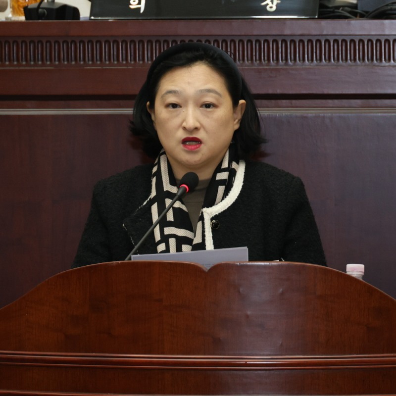 김선영 용산구의회 의원이 5분 자유발언하는 모습./사진제공=용산구의회