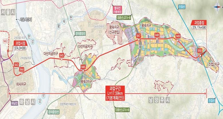 강동하남남양주선 노선도./사진제공=국토부
