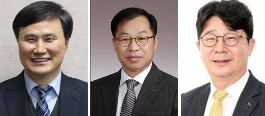 (왼쪽부터) 이희근 포스코 사장, 정희민 포스코이앤씨 사장, 엄기천 포스코퓨처엠 사장.