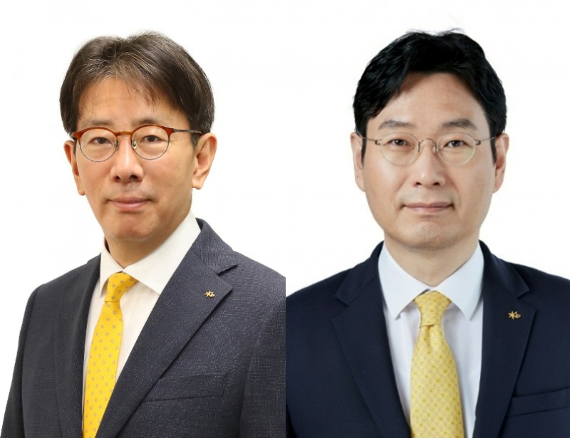 이재근 KB금융지주 신임 글로벌 부문장(왼), 이창권 KB금융지주 신임 디지털·IT 부문장 / 사진제공 = KB금융지주