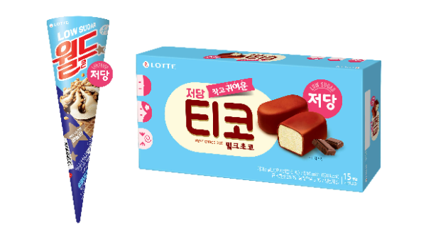 롯데웰푸드(대표 이창엽)는 ‘월드콘 바닐라 저당’과 ‘티코 밀크초코 저당’ 등 2종의 빙과 신제품을 7일 선보인다. /사진=롯데웰푸드