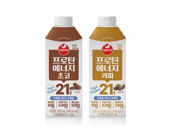 서울우유협동조합(조합장 문진섭)에서 지난해 8월 리뉴얼 출시한 ‘프로틴 에너지(초코, 커피)’가 5개월 만에 누적 판매 200만 개를 돌파했다. /사진=서울우유협동조합