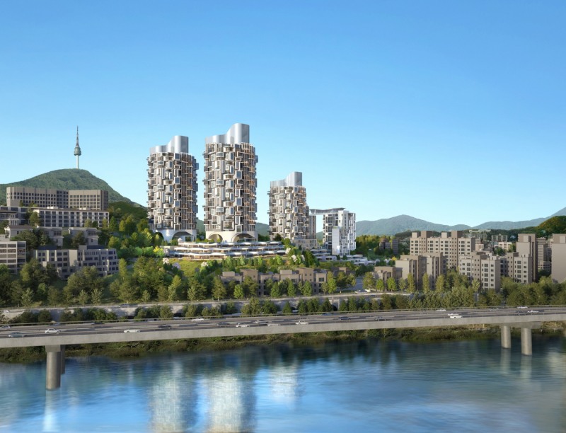 희림건축이 제안한 한남하이츠아파트 투시도./사진제공=희림건축