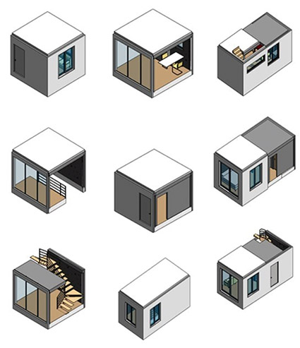 ▲ 지능형 설계 자동화 기술을 활용해 생성한 소형 주택 설계안. 사진제공 = DL이앤씨