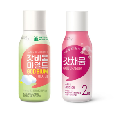 hy(대표 변경구)가 ‘갓비움’의 인기를 이어갈 후속 제품으로 '갓비움 마일드 애사비(이하 갓비움 마일드)‘와 '갓채움'을 26일 출시했다. /사진=hy