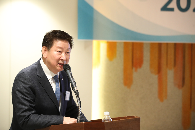 오화경 저축은행중앙회장이 정기총회에서 발언하고 있다.(2025.03.31.)/사진 제공 = 저축은행중앙회