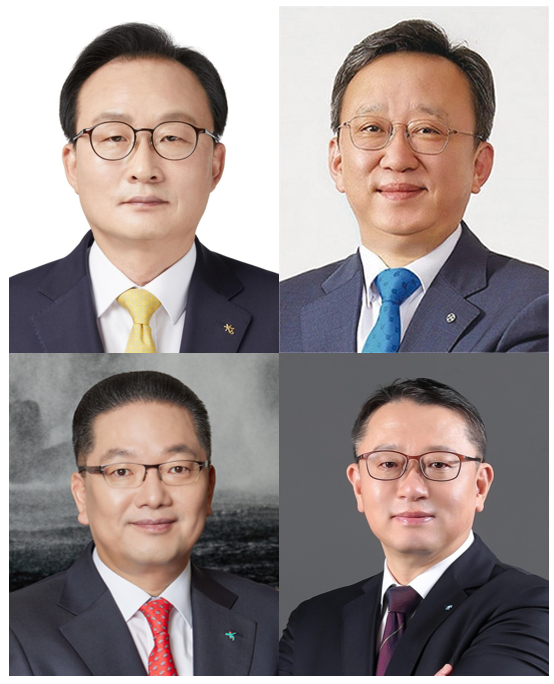 (왼쪽부터 시계 방향) 이환주 KB국민은행장, 정상혁 신한은행장, 이호성 하나은행장, 정진완 우리은행장 / 사진제공 = 각 사