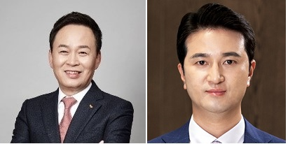 장용호 SK㈜ 사장(왼쪽)과 추형욱 SK이노베이션 E&S 사장.
