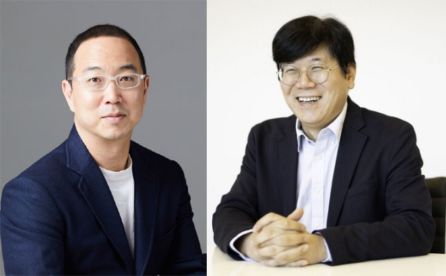 (왼쪽부터) 송병준 컴투스홀딩스 및 컴투스 이사회 의장, 최석원 컴투스플랫폼 대표. / 사진=컴투스그룹