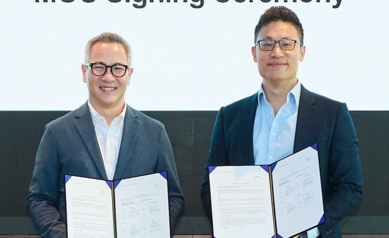 김무환 SK이노베이션 에너지솔루션 사업단장(왼쪽)과 케빈 관(Kevin Guan) BDC 최고투자책임자. 사진=SK이노