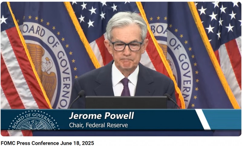 제롬 파월 미국 연준(Fed) 의장 기자회견(2025.06.18) / 사진출처= Federal Reserve 유튜브 채널 갈무리