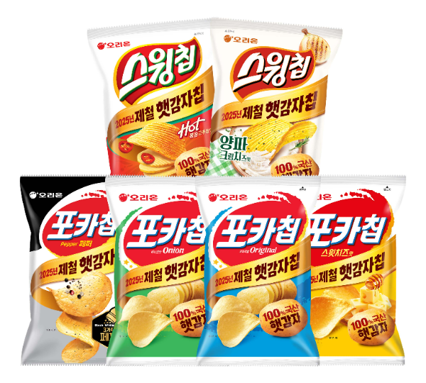 오리온(대표 이승준)은 올해 수확한 국내산 햇감자로 생감자칩인 ‘포카칩’, ‘스윙칩’을 만들겠다고 23일 밝혔다. /사진=오리온
