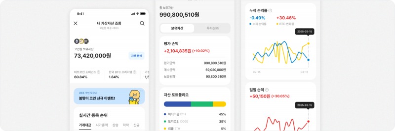 카카오뱅크 '내 가상자산 조회' 서비스 화면 / 사진제공= 코인원(2025.06.24)