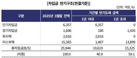 CJ CGV 차입만기 구조./출처=한국기업평가