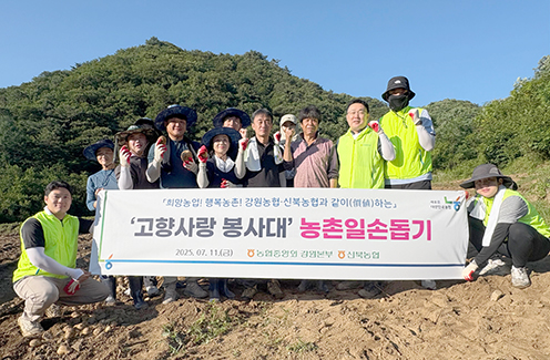 강원농협, '고향사랑 봉사대' 신북농협과 농촌일손돕기 실시