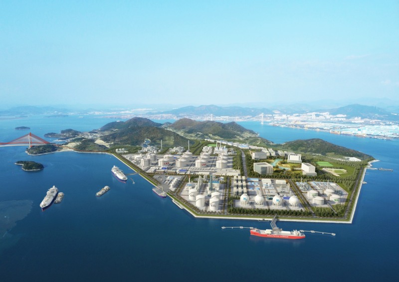LNG허브터미널 등이 조성되는 여수 묘도(猫島) 에코 에너지 허브 조감도./사진제공=BS그룹