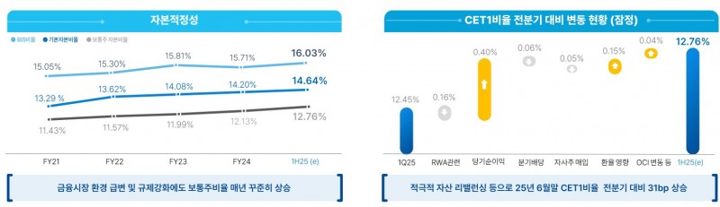 우리금융그룹 2025년 상반기 자본적정성 지표 / 자료제공=우리금융지주