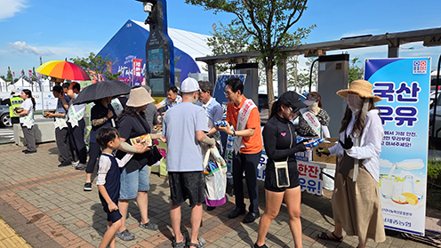 ▲ 보령머드축제 우유소비촉진 행사 사진