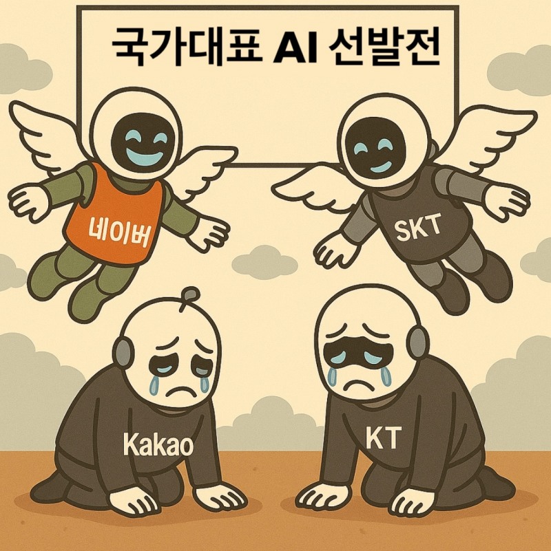 국가대표 AI 선발전에서 카카오와 KT가 탈락했다. / 이미지=챗GPT