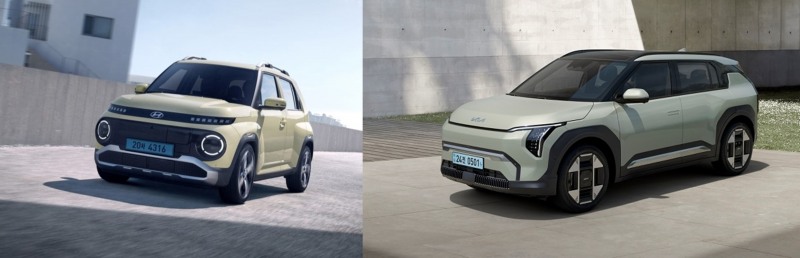 상반기 유럽서 현대차그룹 전기차 판매를 이끈 '캐스퍼EV'(왼쪽)와 'EV3'. / 사진=현대차, 기아