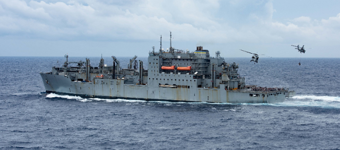 HD현대중공업이 MRO를 진행할 미 해군 7함대 소속 'USNS 앨런 셰퍼드'함. /사진제공=미 해상수송사령부