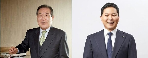 윤동한 콜마그룹 회장(사진 왼쪽), 윤상현 콜마그룹 부회장. /사진=콜마그룹