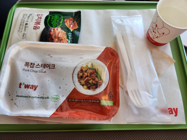 티웨이항공 기내식 모습. /사진=손원태 기자