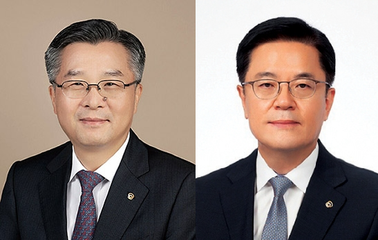 권혁웅 한화생명 대표이사 부회장(왼쪽)과 이경근 한화생명 대표이사 사장. 사진=한국금융 DB