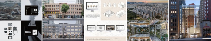 왼쪽부터 Carbonomy, SAMOO POC, b.Grid, 올림픽파크 포레온, New York Korea Center./사진제공=삼우건축