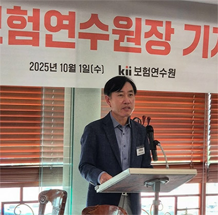 하태경 보험연수원장이 1일 서울 여의도에서 취임 1주년 기자간담회를 진행했다. 사진=강은영 기자